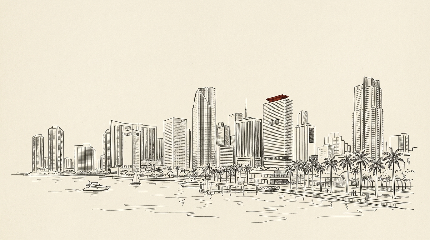 Illustration of the Miami skyline