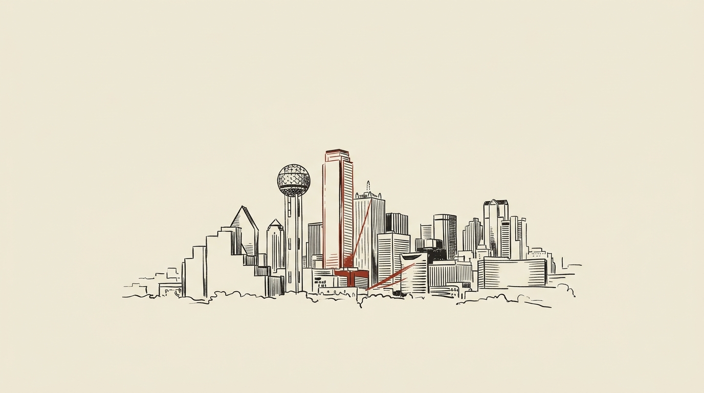 Illustration of the Dallas skyline