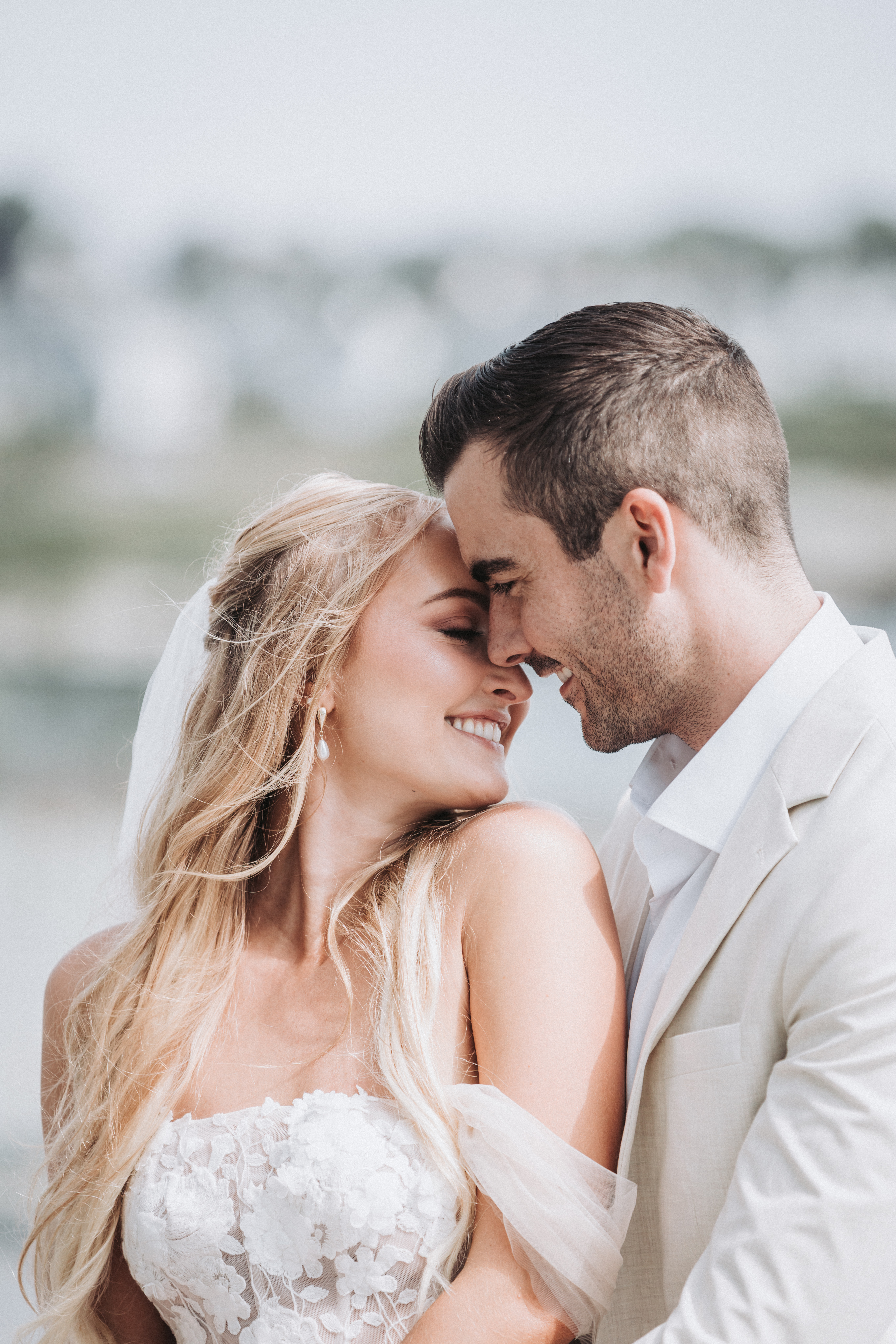 Couple hand-in-hand after vows
