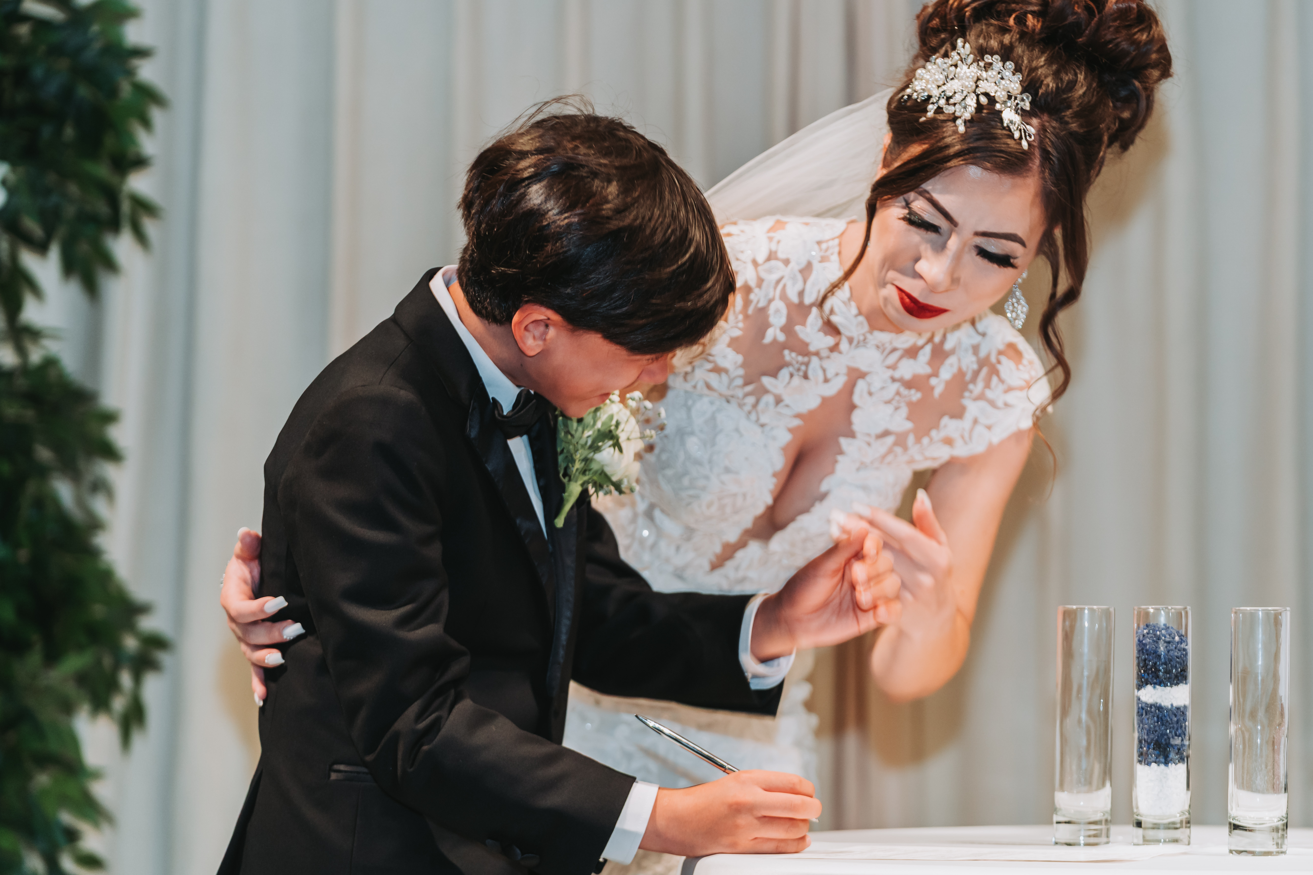 Wedding cake and florals