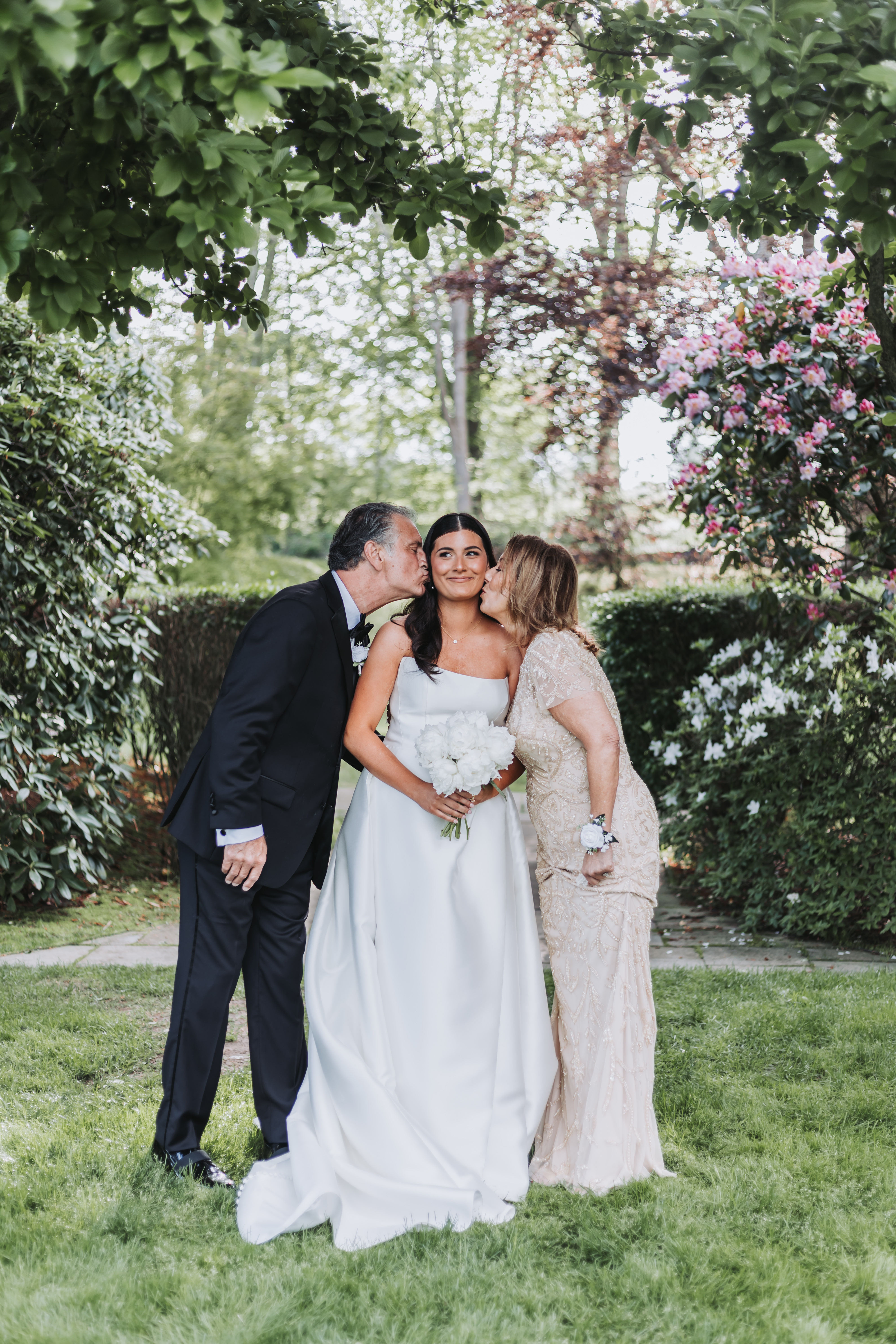 Bride smiling in natural light
