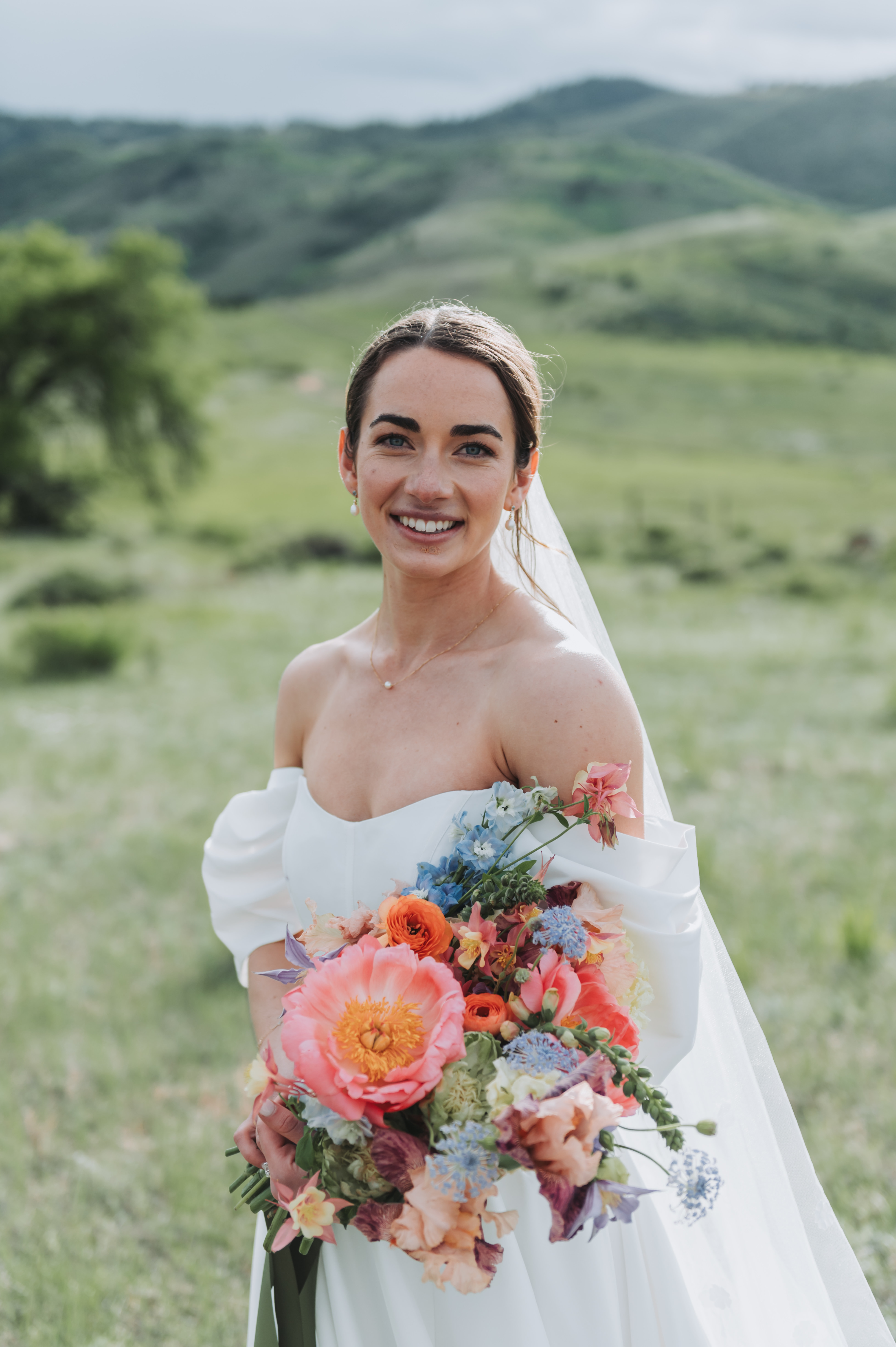 Bride descending a grand staircase