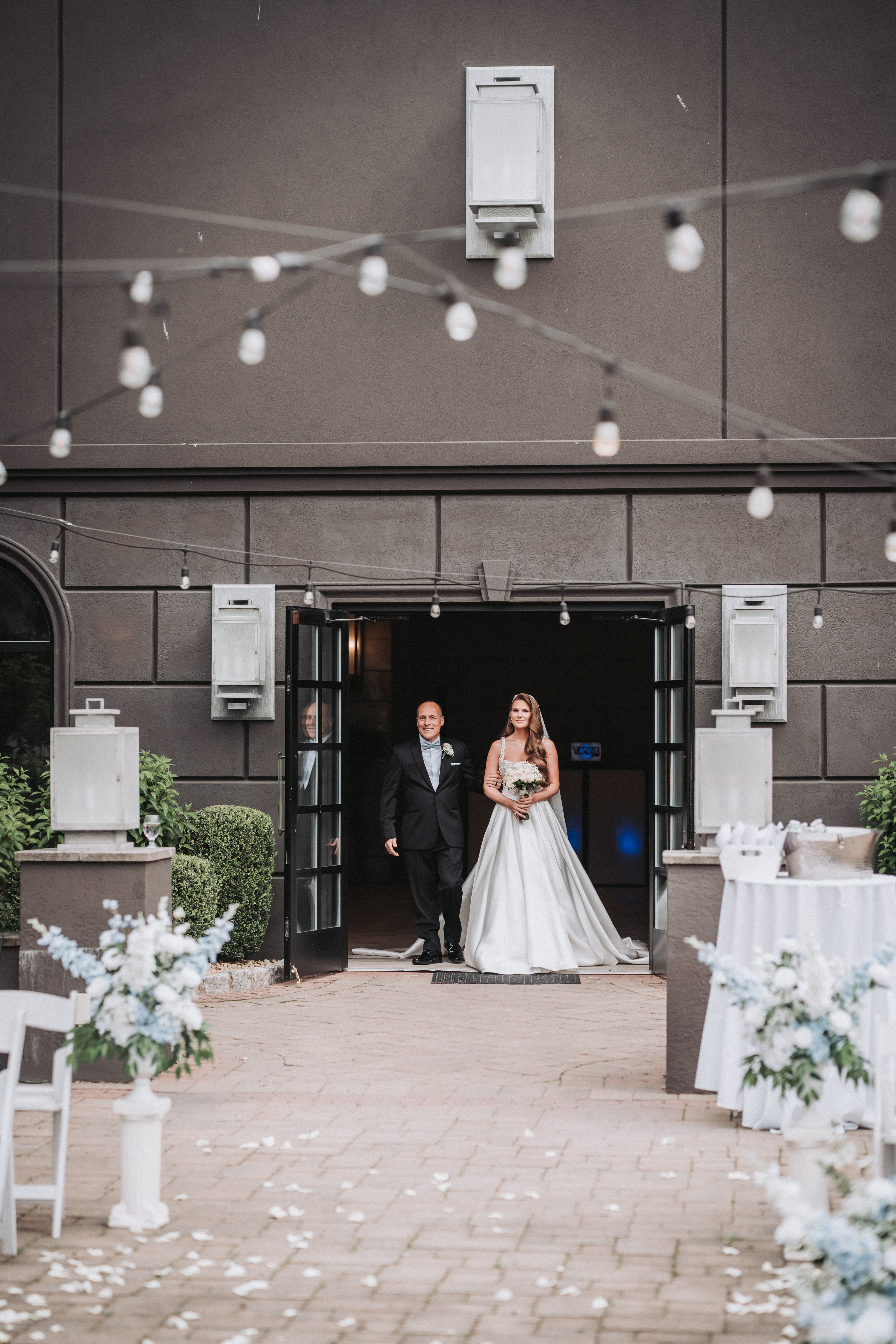 Bride seated in her gown