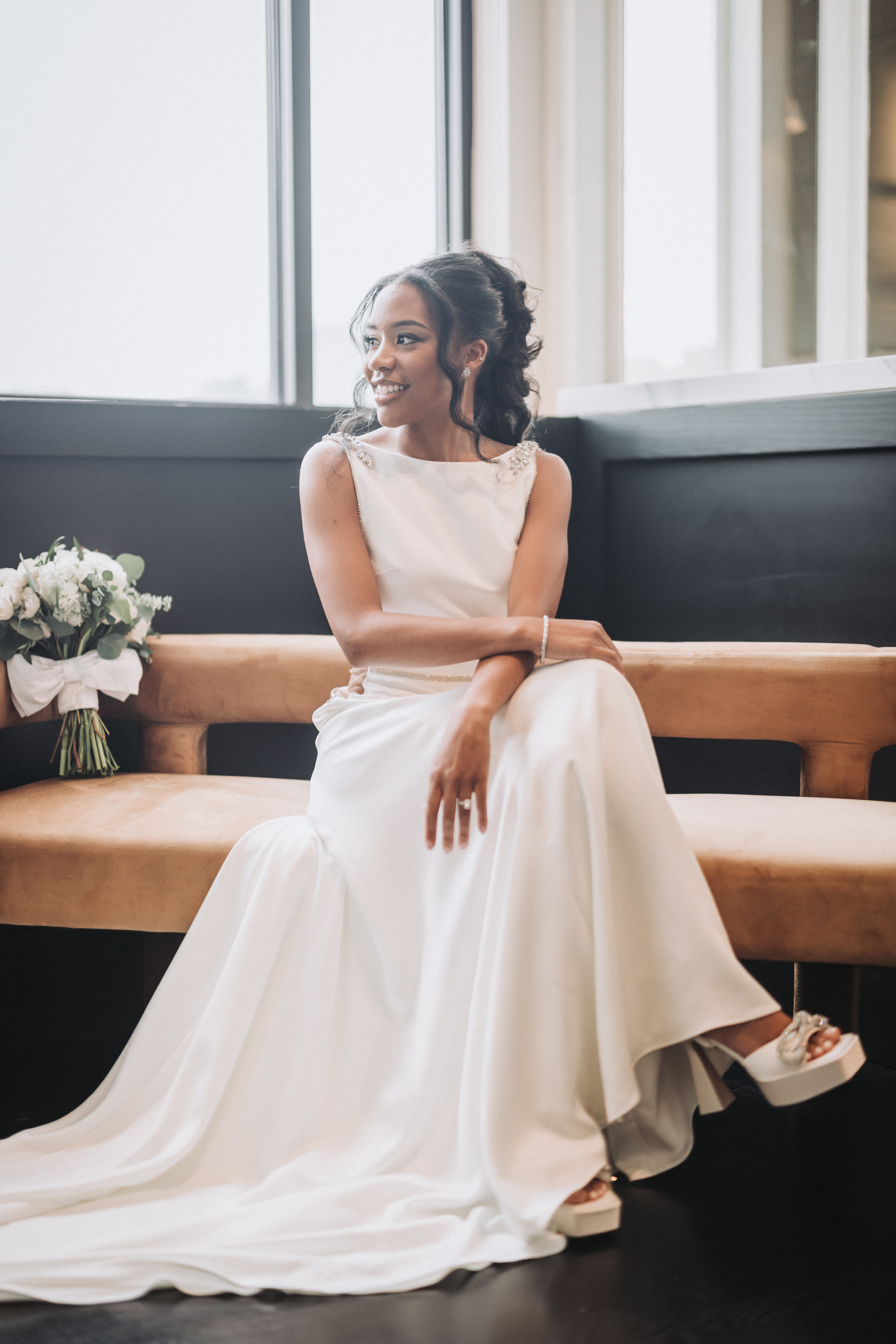 Bride portrait with florals
