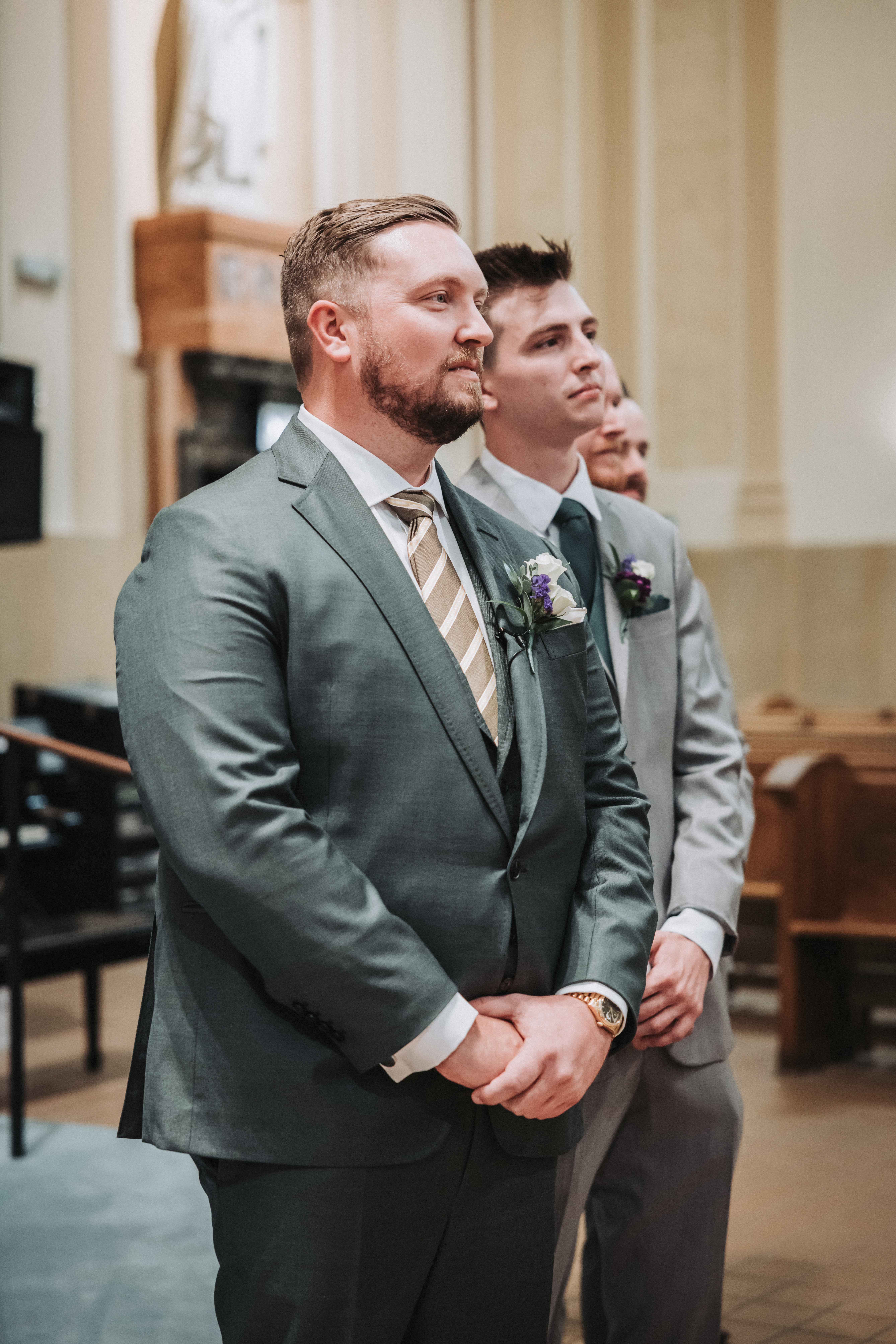 Portrait, golden hour at Rosemont Theatre — Chicago, Illinois wedding photography