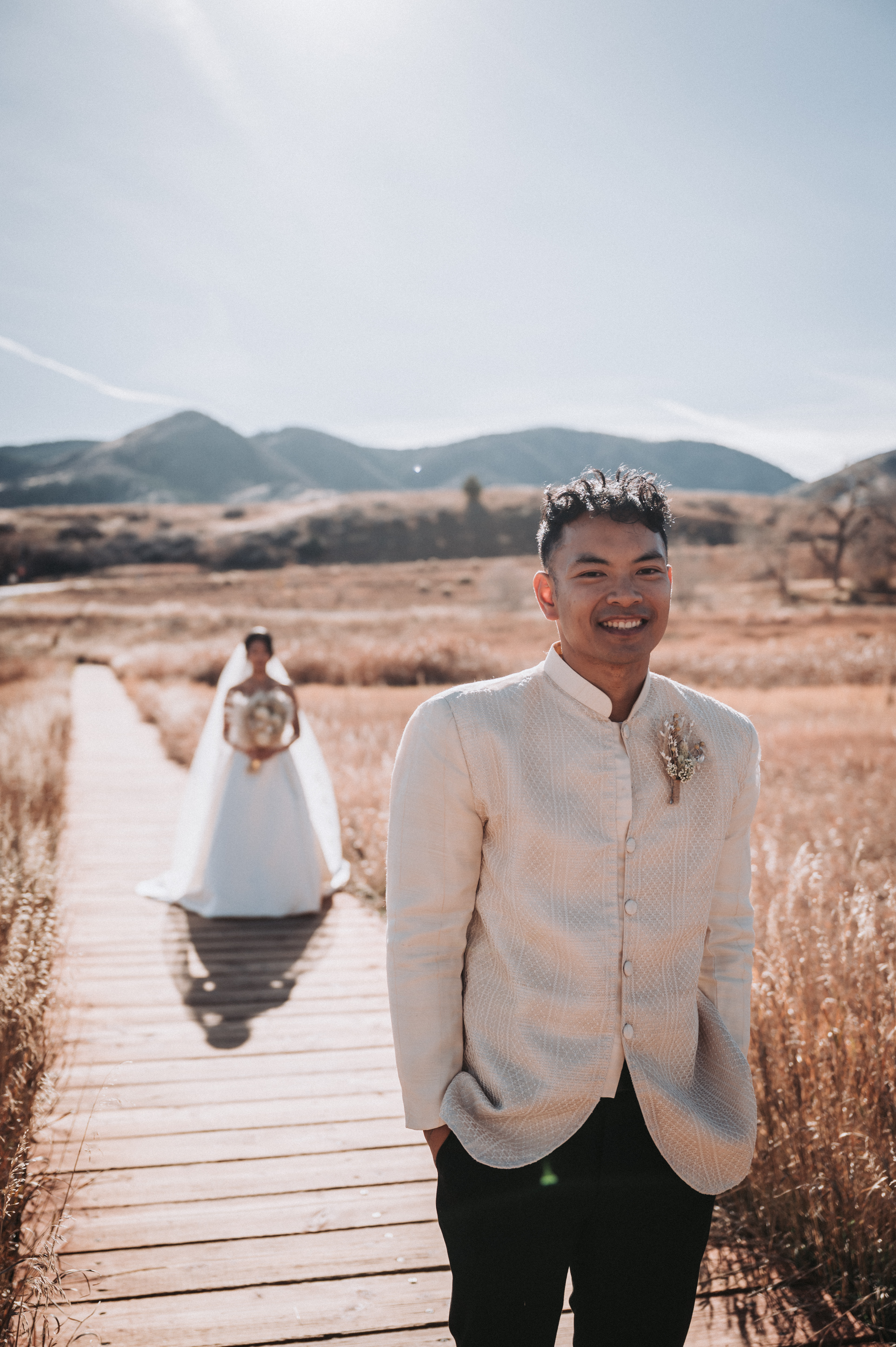 Portrait, golden hour at The Fort — Denver, Colorado wedding photography