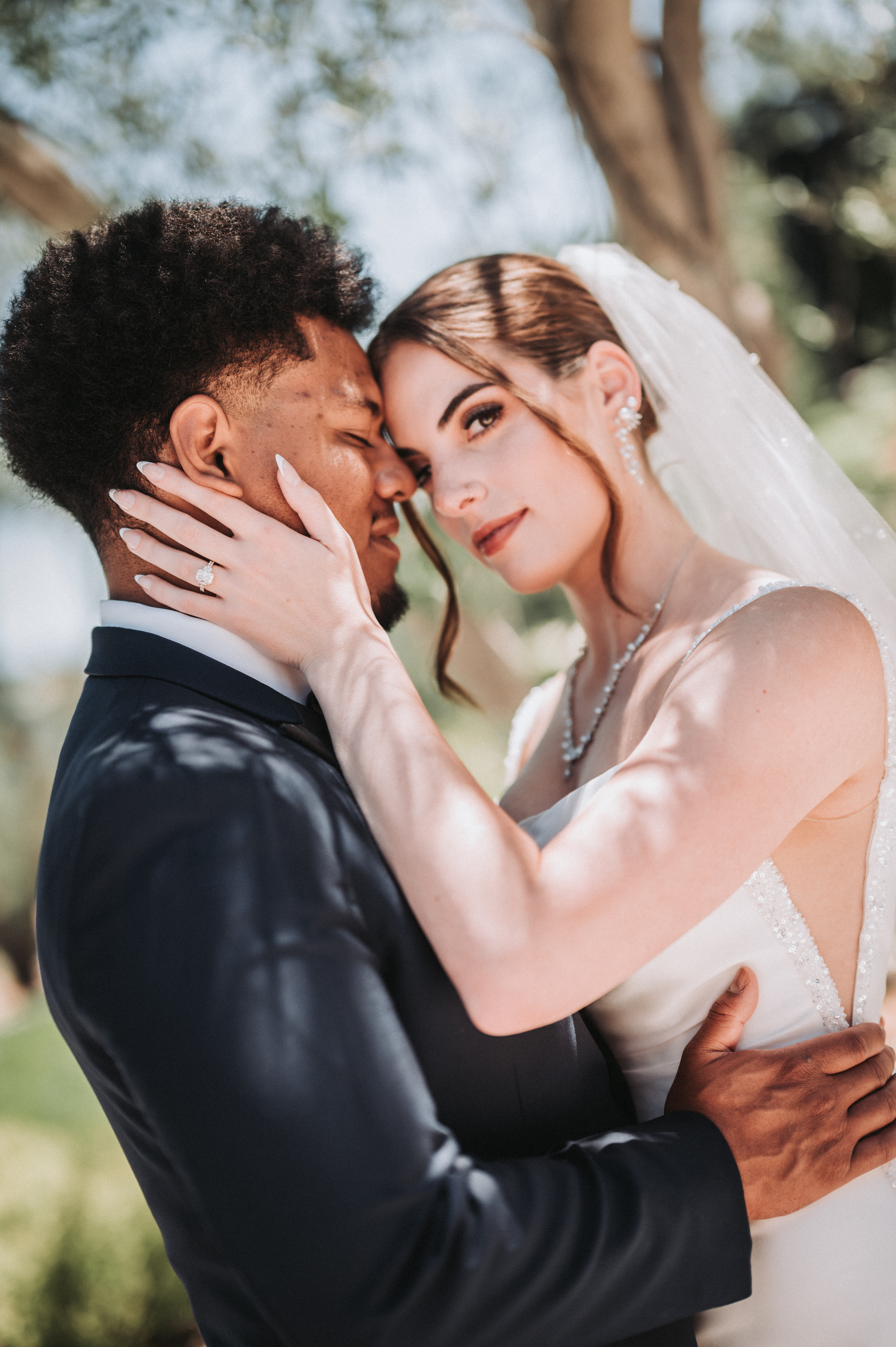 Bride's portrait with soft shadows