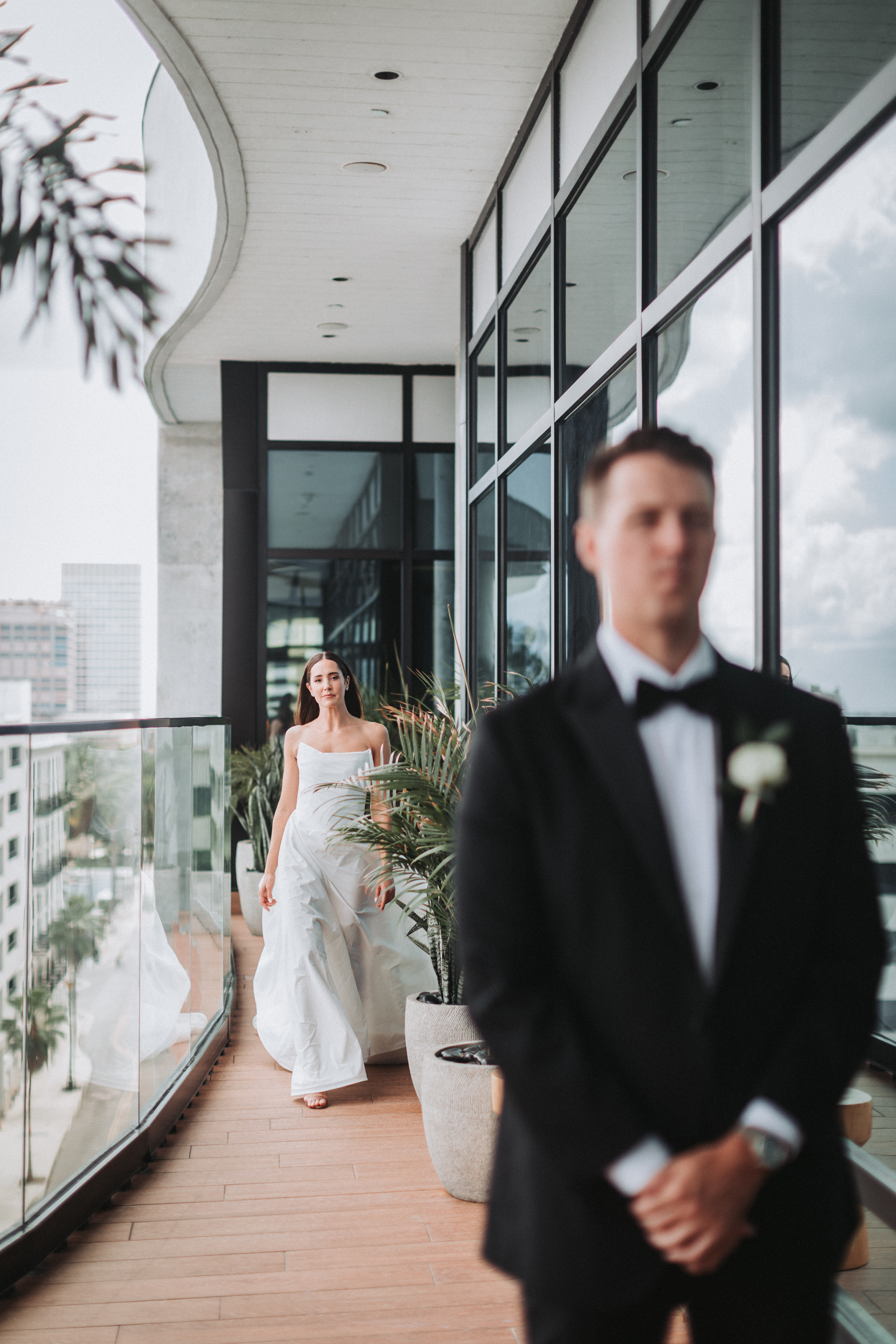 Night, under the lights at Kampong Gardens — Miami, Florida wedding photography