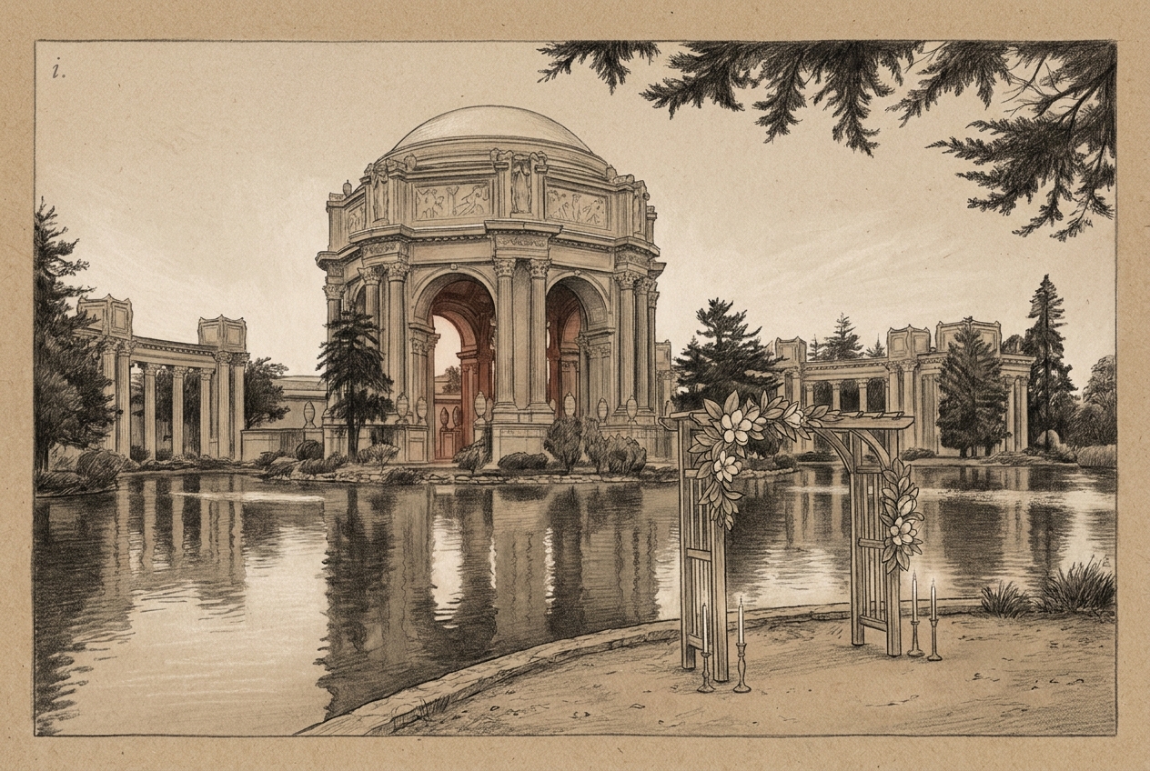 Palace of Fine Arts — wedding location, MARINA · 1915